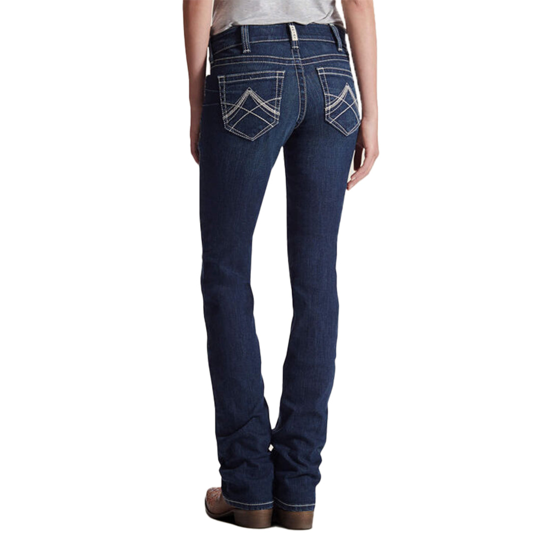 Ariat Women's R.E.A.L. Mid Rise Stretch Icon Stackable Straight Leg Jean