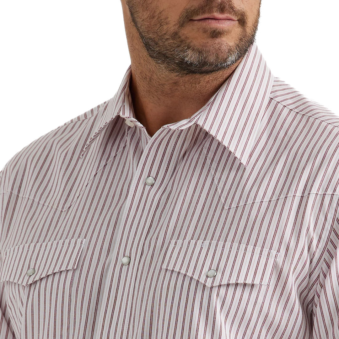 Wrangler Men's Wrinkle Resistant Stripe Snap Shirt