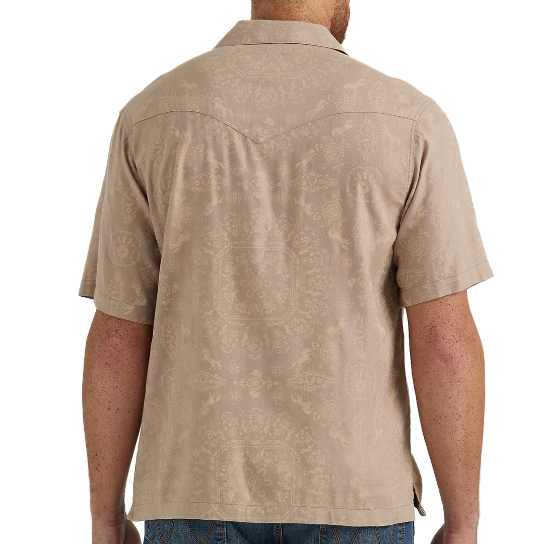 Wrangler Men's Coconut Cowboy Short Sleeve Snap Shirt