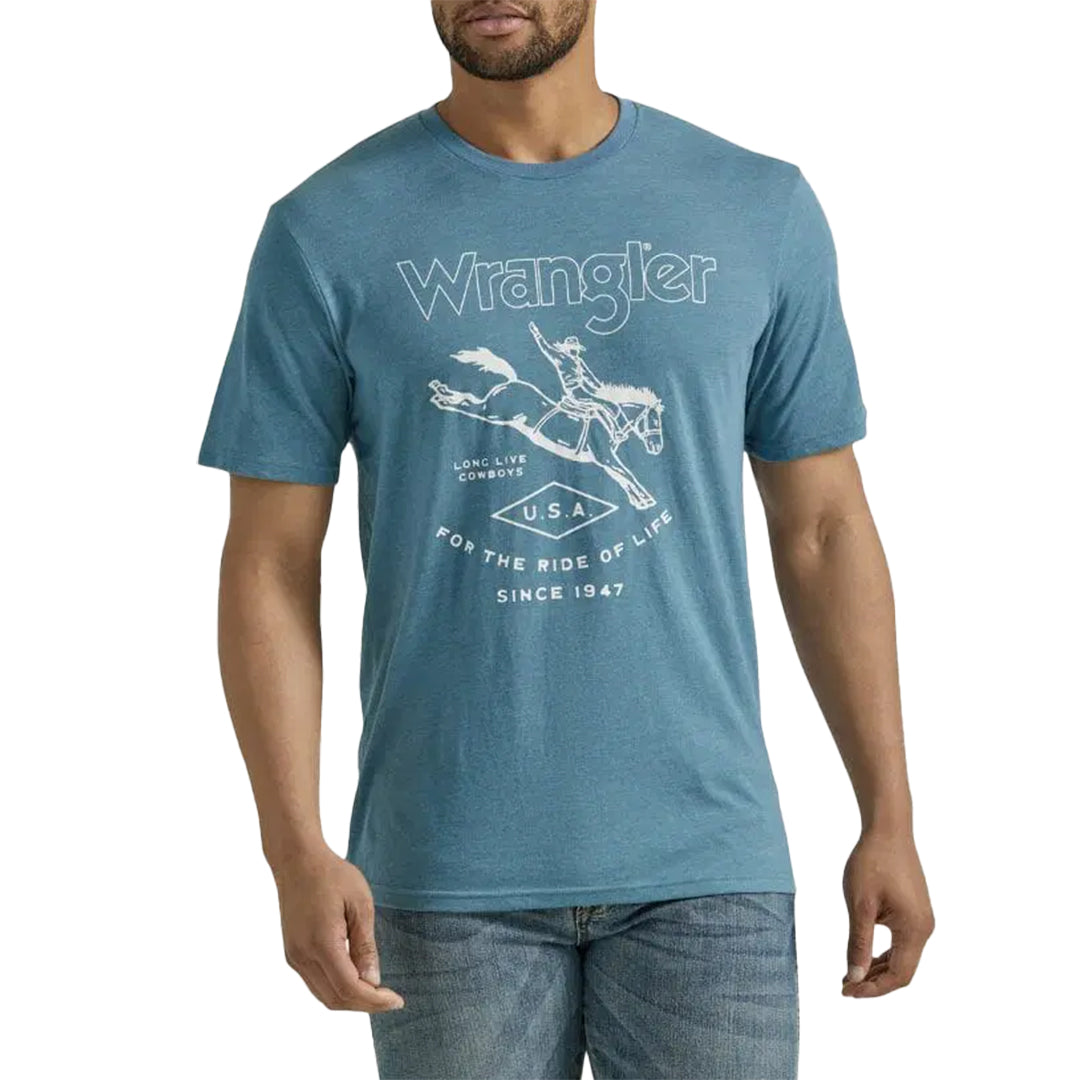 Wrangler Men's Steel Blue For The Ride Of Life Graphic T-Shirt