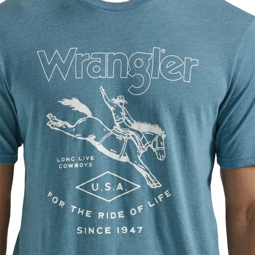 Wrangler Men's Steel Blue For The Ride Of Life Graphic T-Shirt