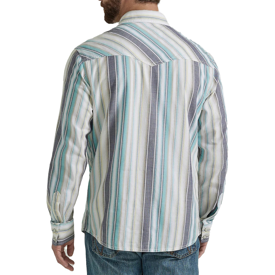 Wrangler Men's Retro Premium Print Stripe Snap  Shirt