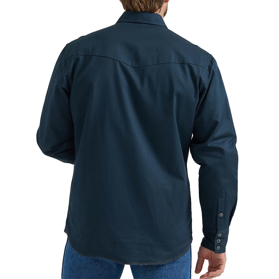 Wrangler Men's Long Sleeve Flannel Lined Solid Work Shirt