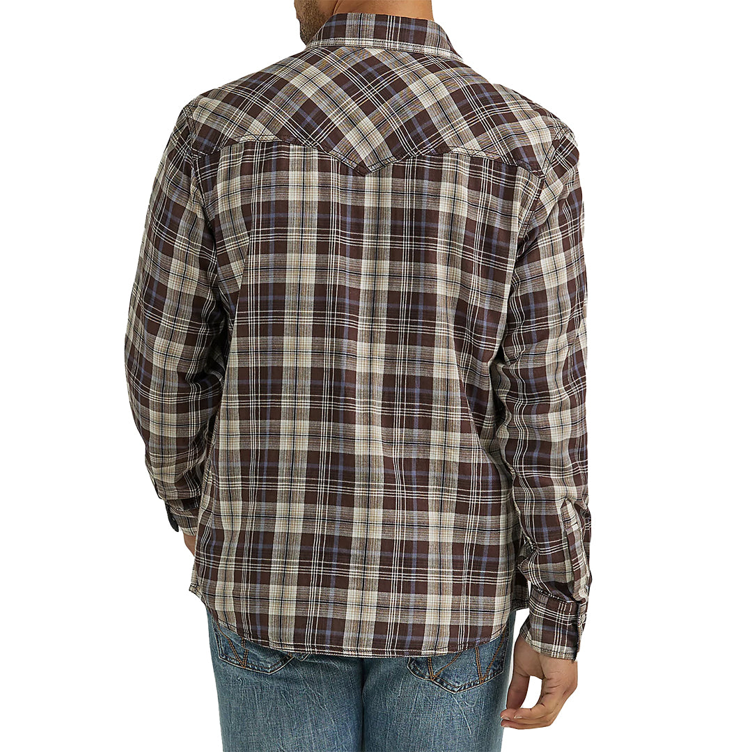 Wrangler Men's Retro Premium Plaid Long Sleeve Snap Shirt