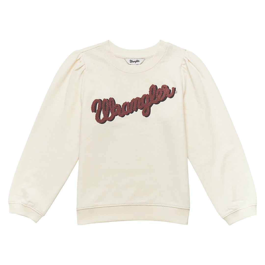 Wrangler Girls' Embroidered Puff Sleeve Pullover