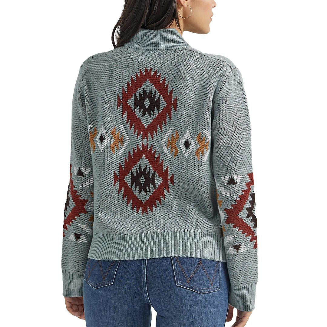 Wrangler Women's Southwestern Full Zip Cardigan Sweater