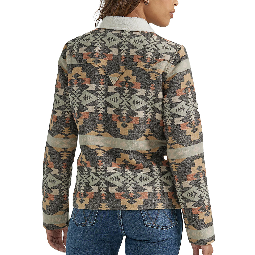 Wrangler Women's Sherpa Lined Southwestern Barn Jacket