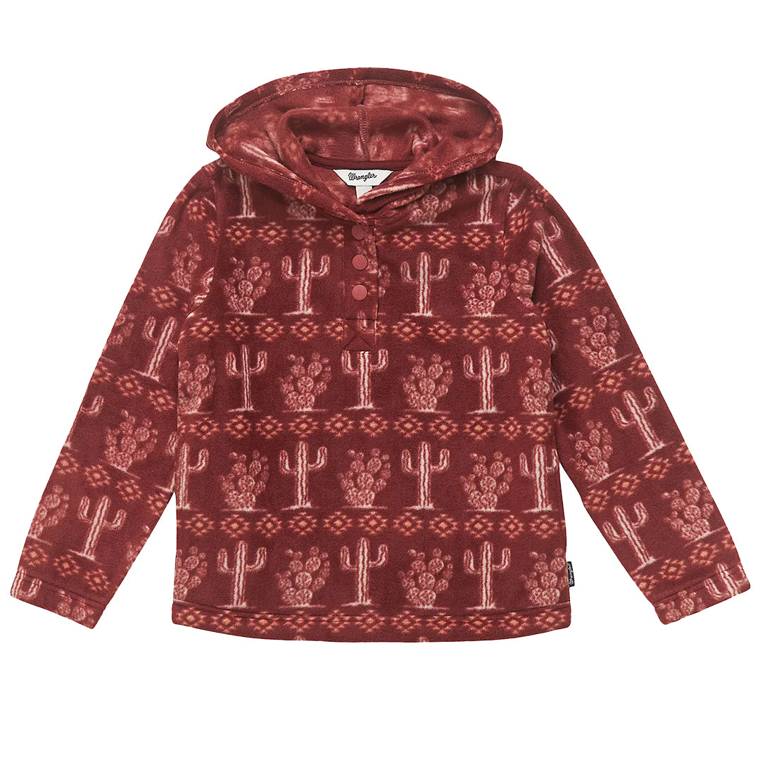 Wrangler Girls' Cactus Quarter Snap Hoodie