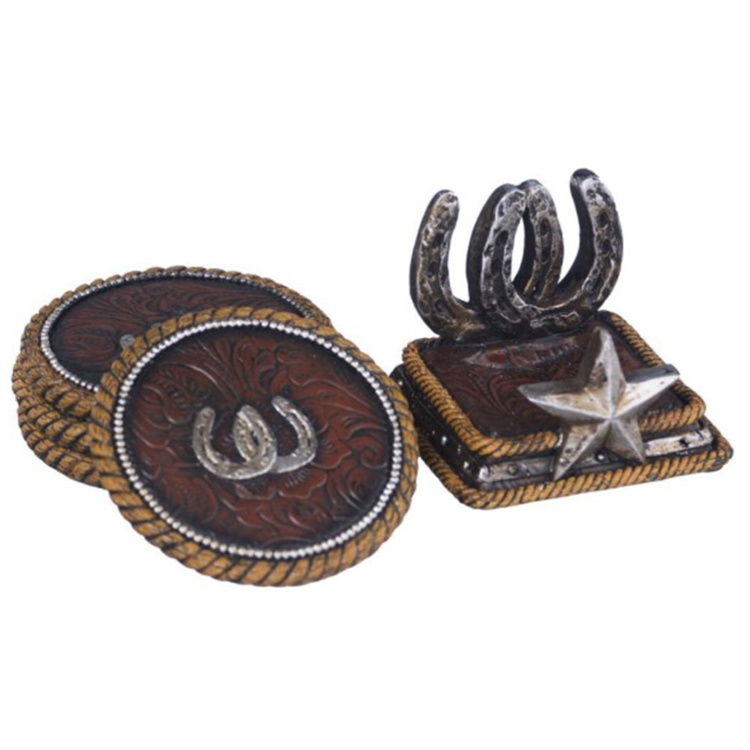 Tough 1 Horseshoe and Lariat Coaster Set