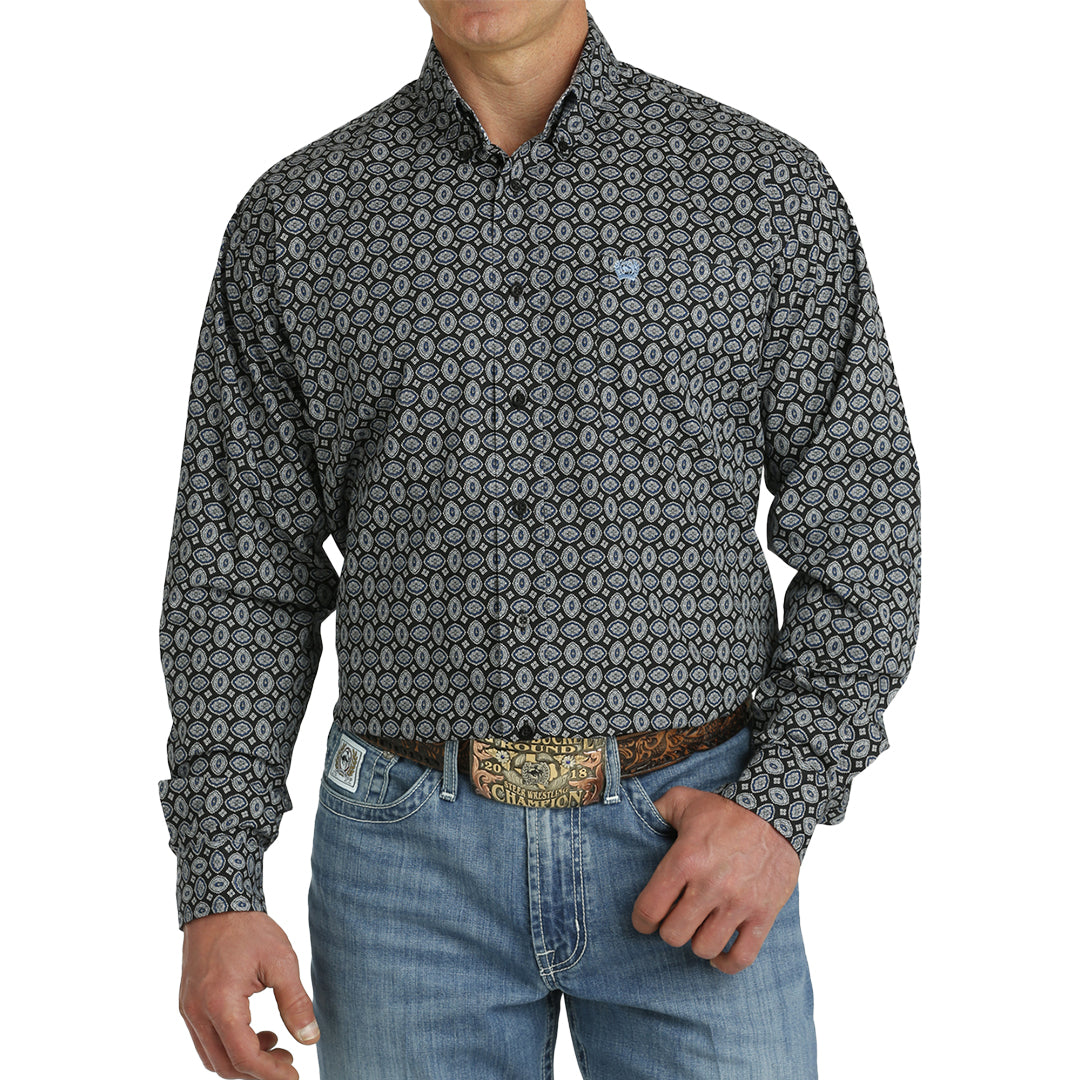 Cinch Men's Medallion-Down Western Long Sleeve Button Shirt