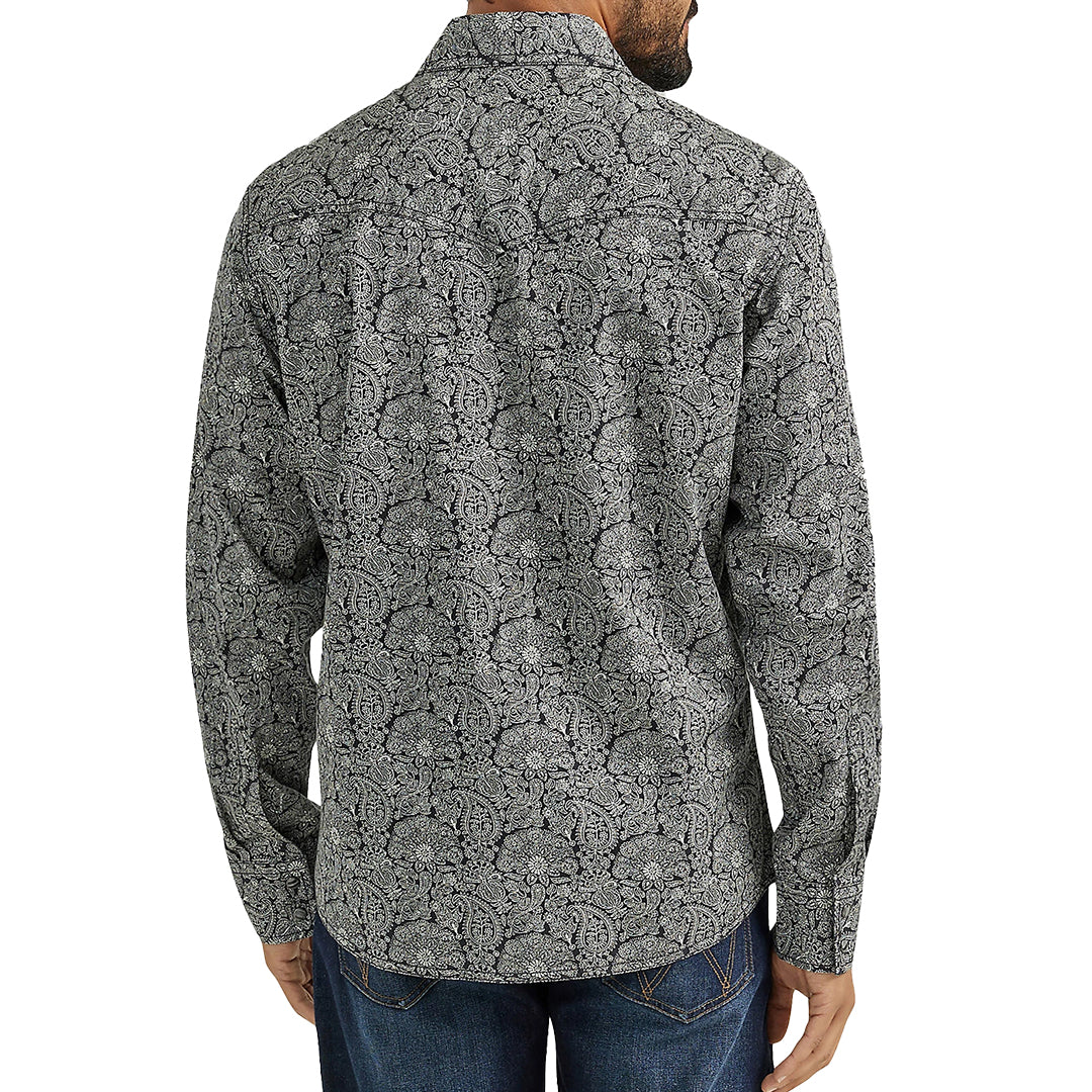 Wrangler Men's Retro Paisley Long Sleeve Snap Shirt