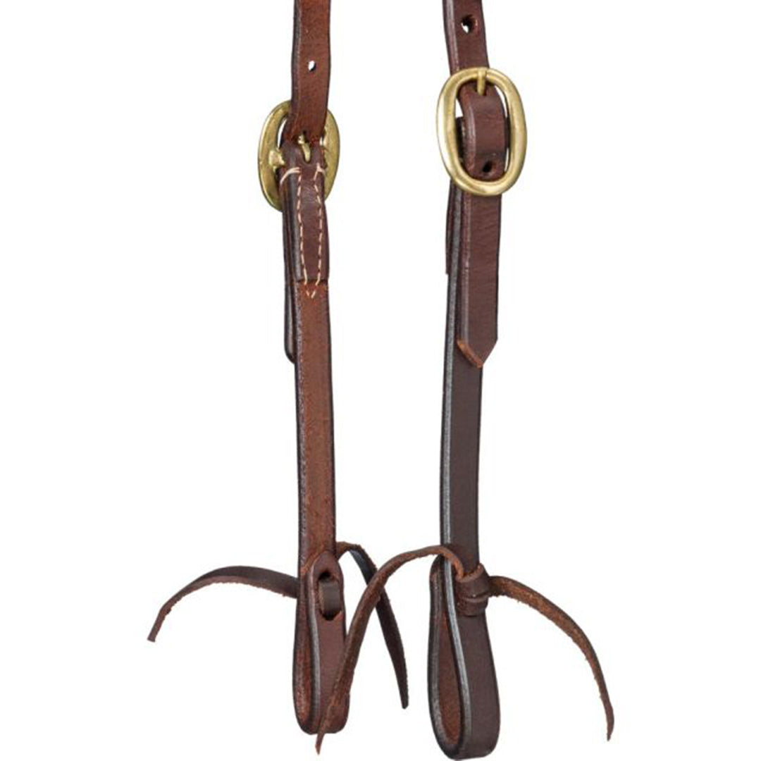 Tough 1 Royal King Harness Leather Mini Browband Headstall with Tie Ends