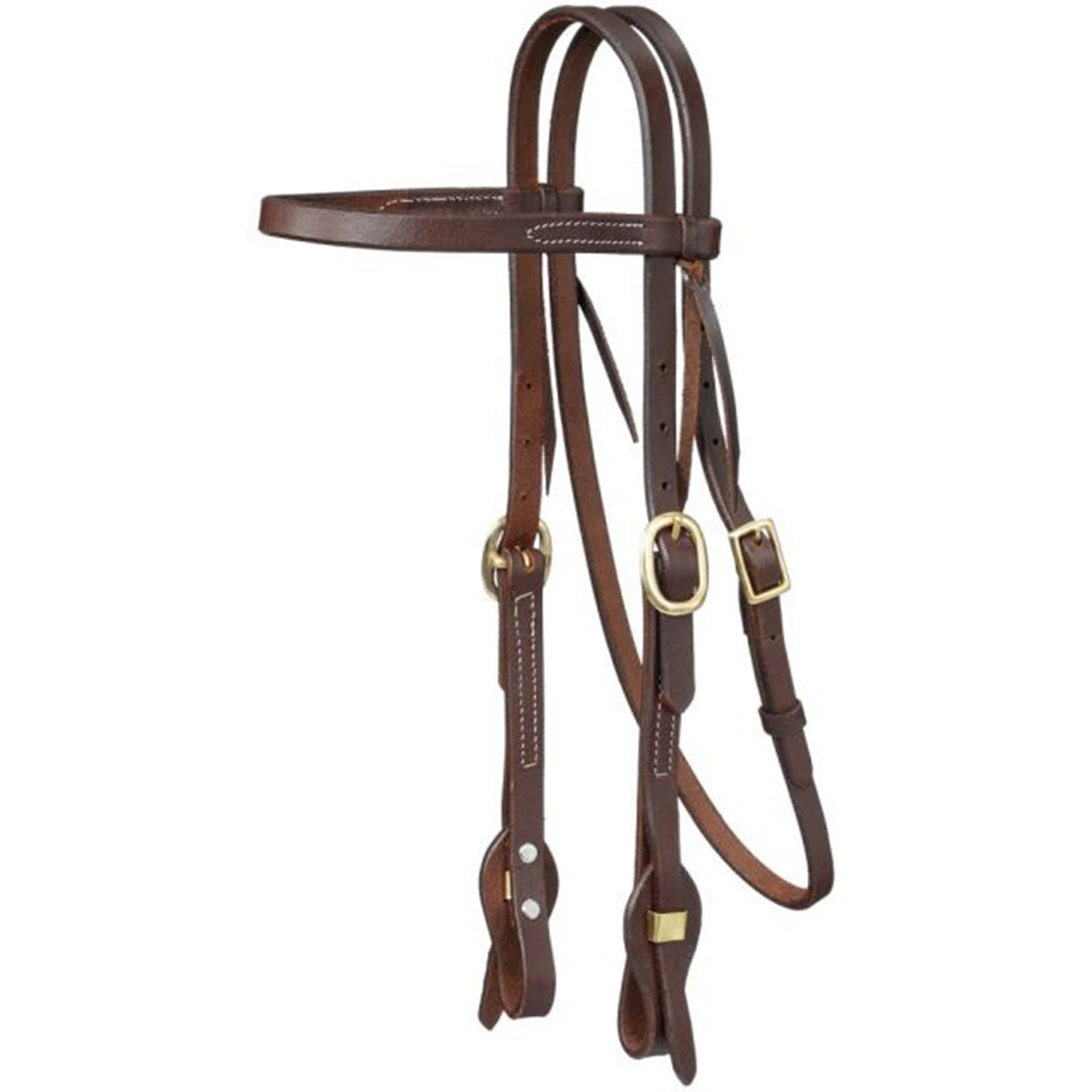 Tough 1 Royal King Harness Leather Browband Headstall with Quick Change Ends