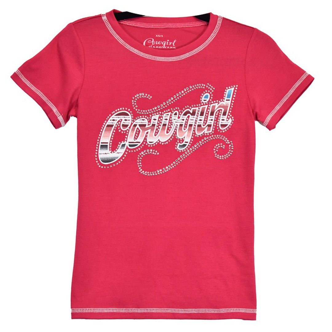 Cowgirl Hardware Girls' W/Bling Print Short Sleeve T-Shirt