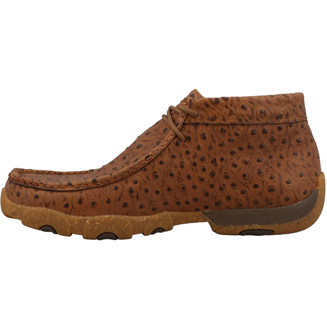 Twisted X Men's Cognac Ostrich Print Chukka Driving Mocs