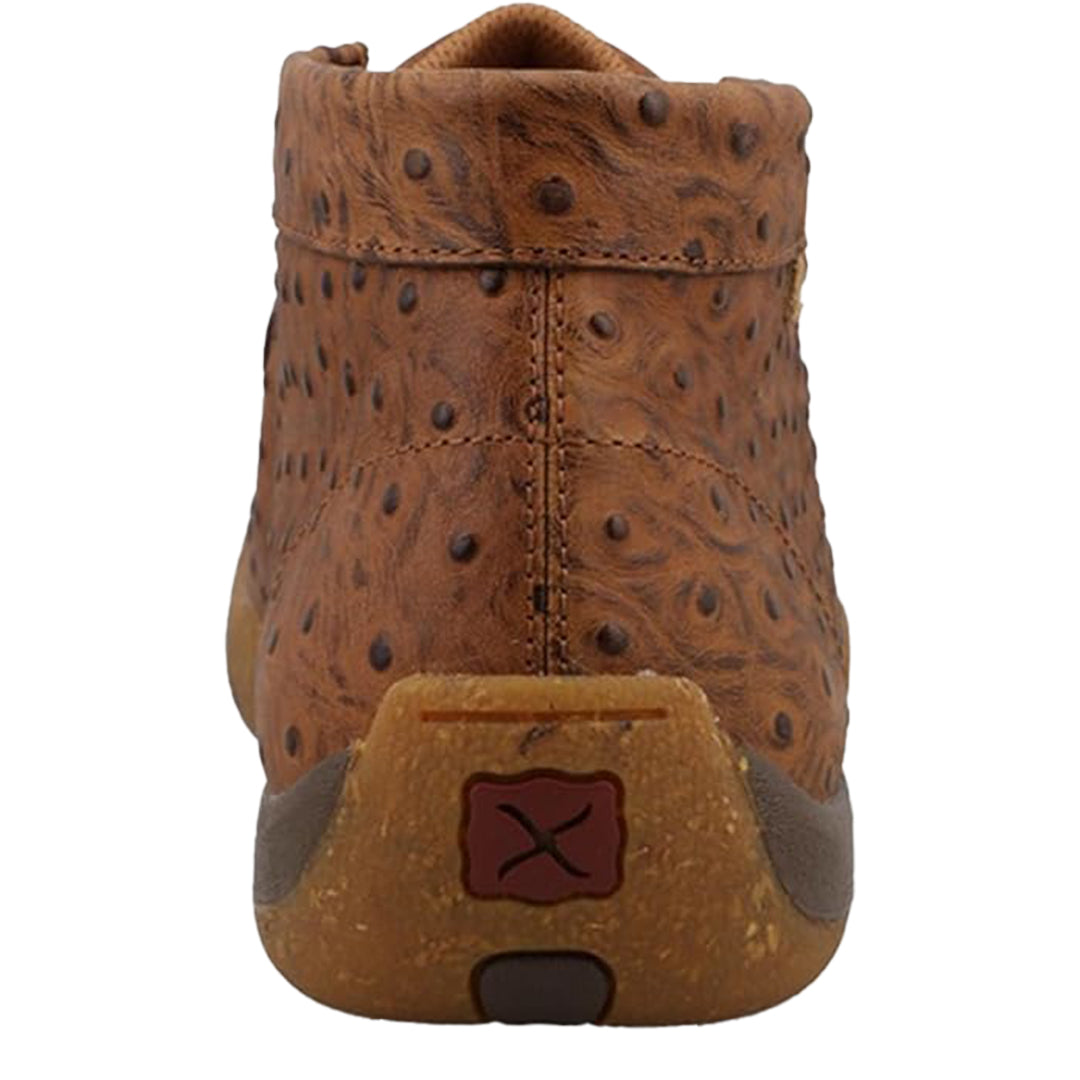 Twisted X Men's Cognac Ostrich Print Chukka Driving Mocs