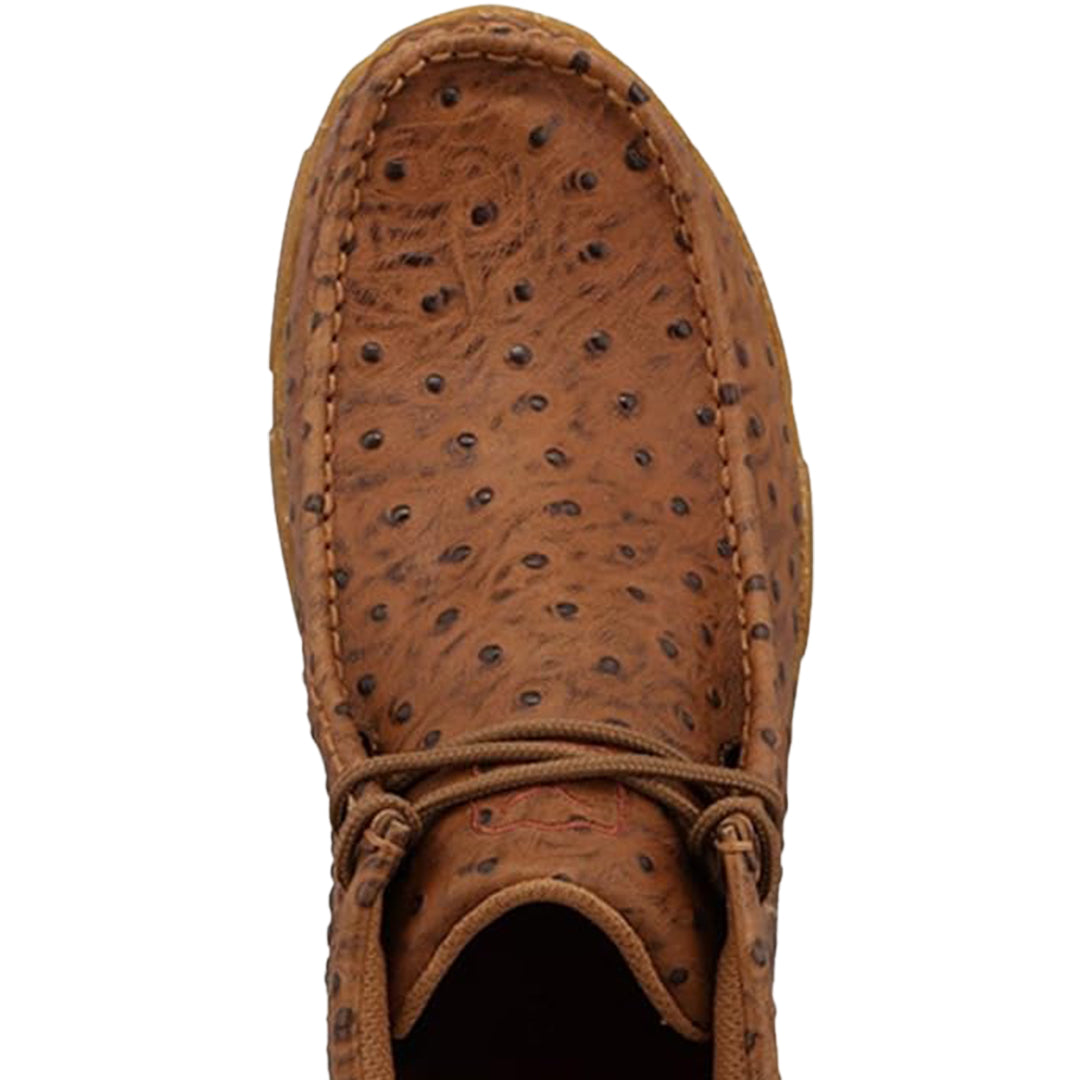 Twisted X Men's Cognac Ostrich Print Chukka Driving Mocs