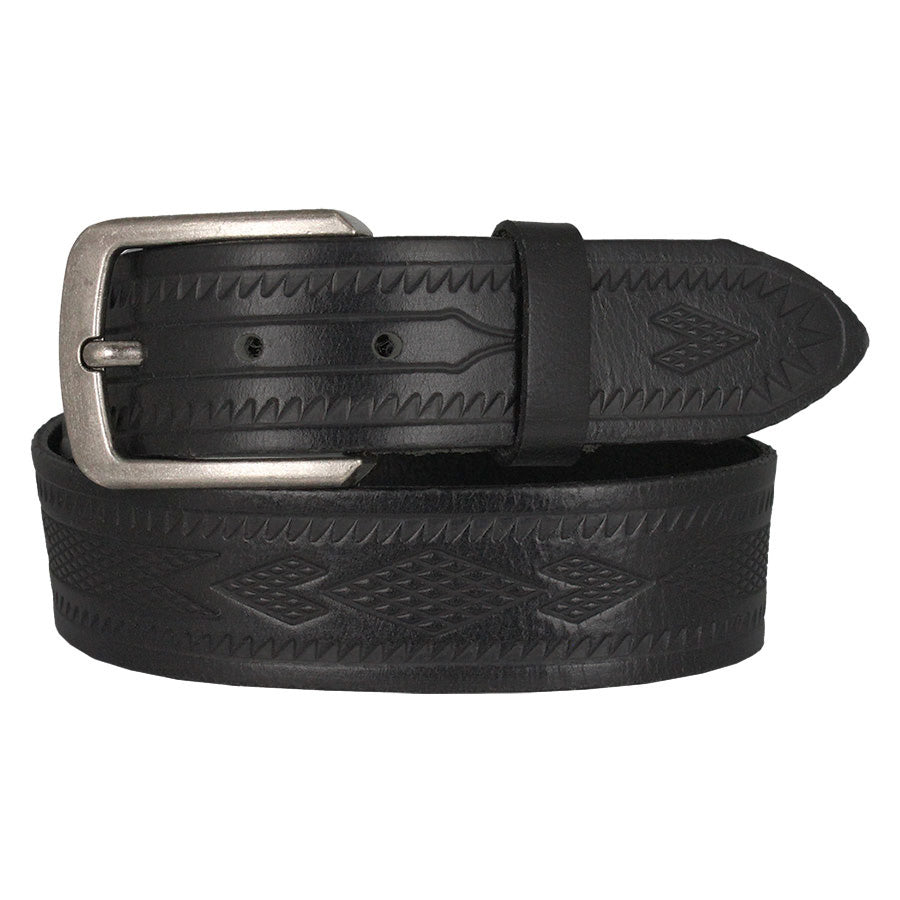 Cowboy Collection Men's Aztec Tooled Leather Belt