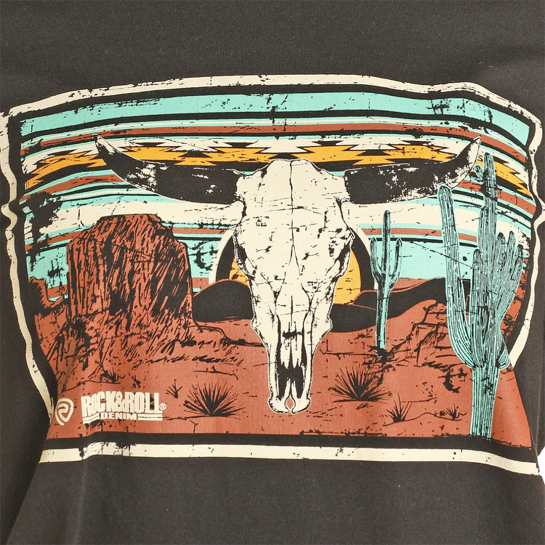 Rock & Roll Denim Unisex Desert Skull Graphic T-Shirt