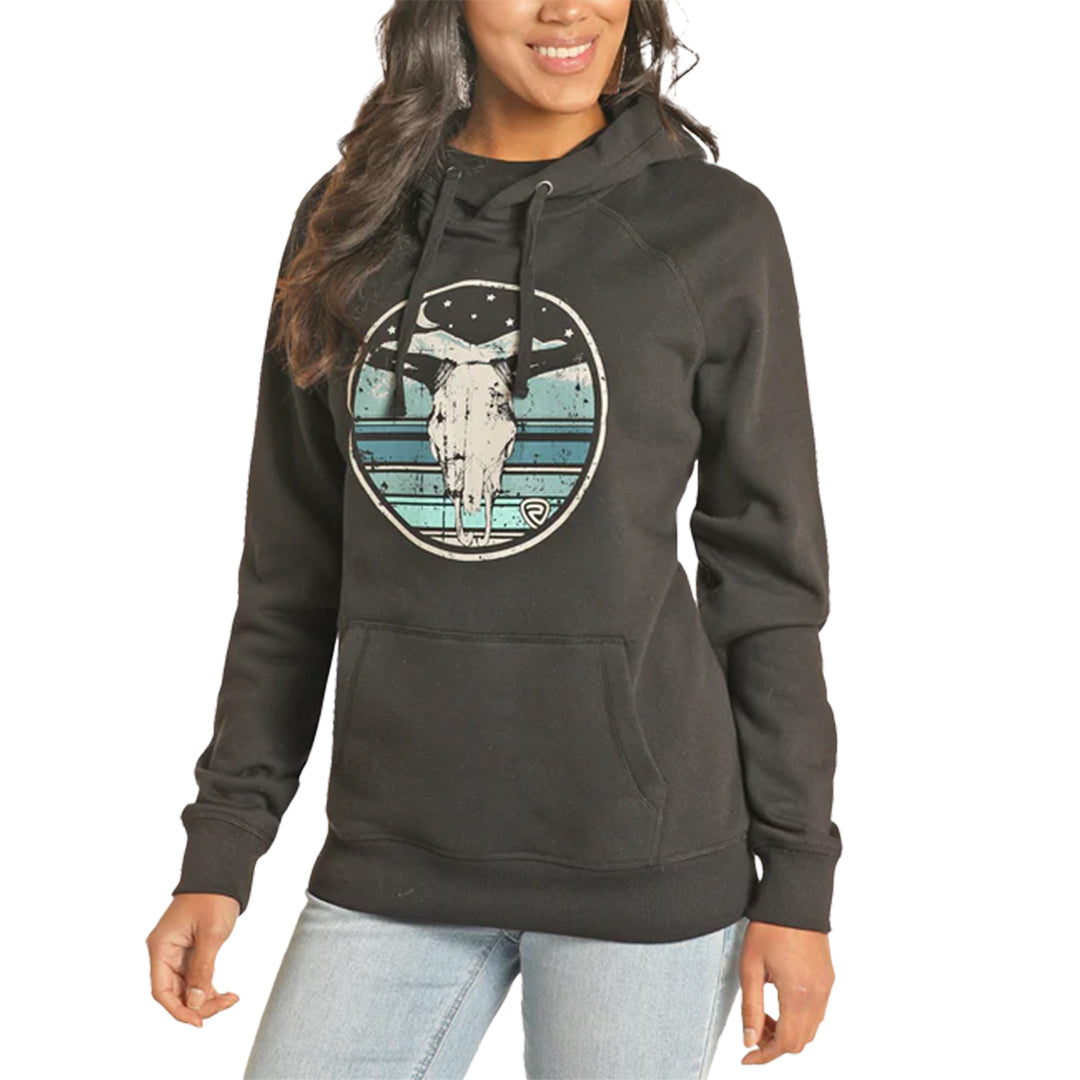 Rock & Roll Denim Women's Desert Skull Graphic Hoodie