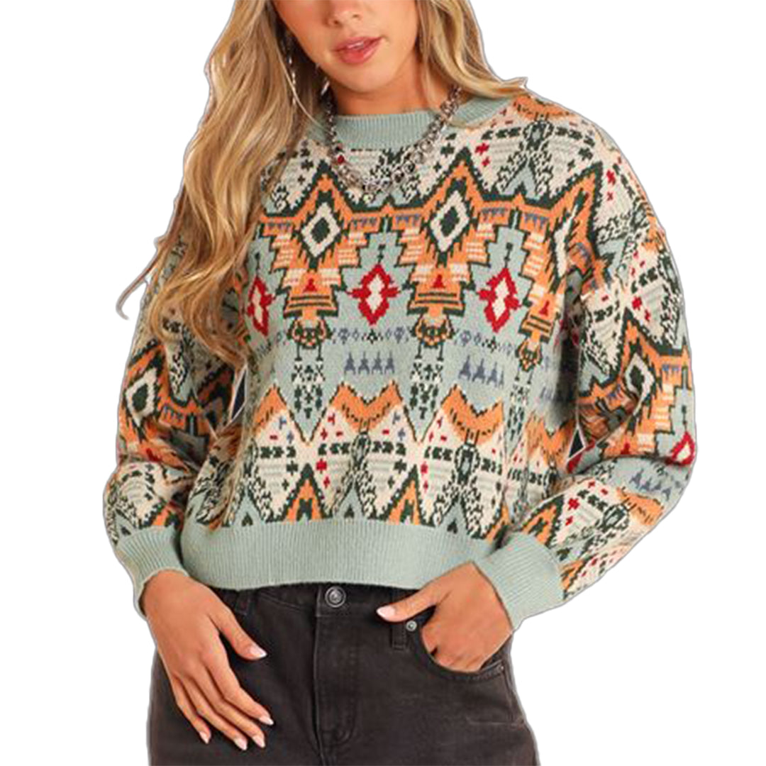 Rock Roll Cowgirl Women s Aztec Sweaters Lammle s Lammle s Western Wear