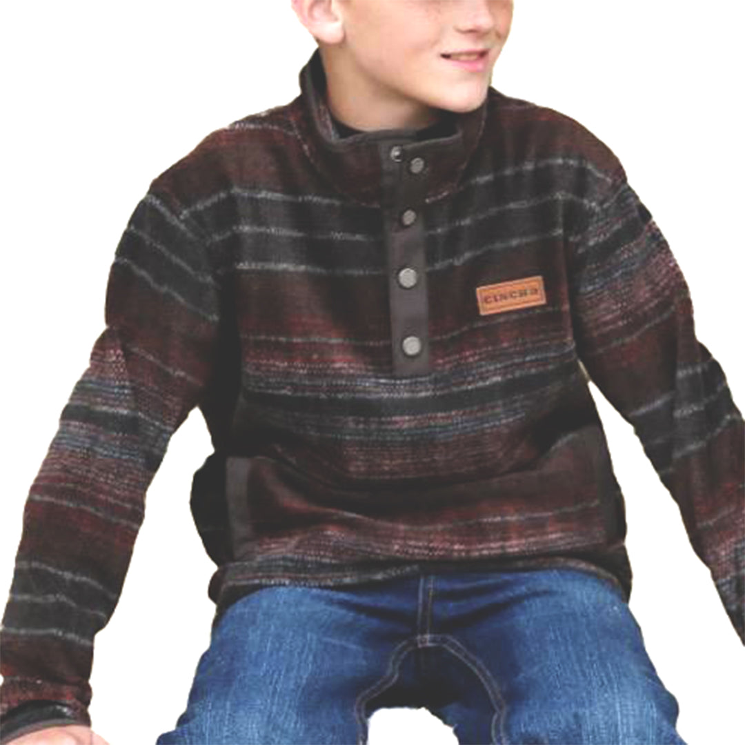 Cinch Boys' Match Serape Fleece Pullover