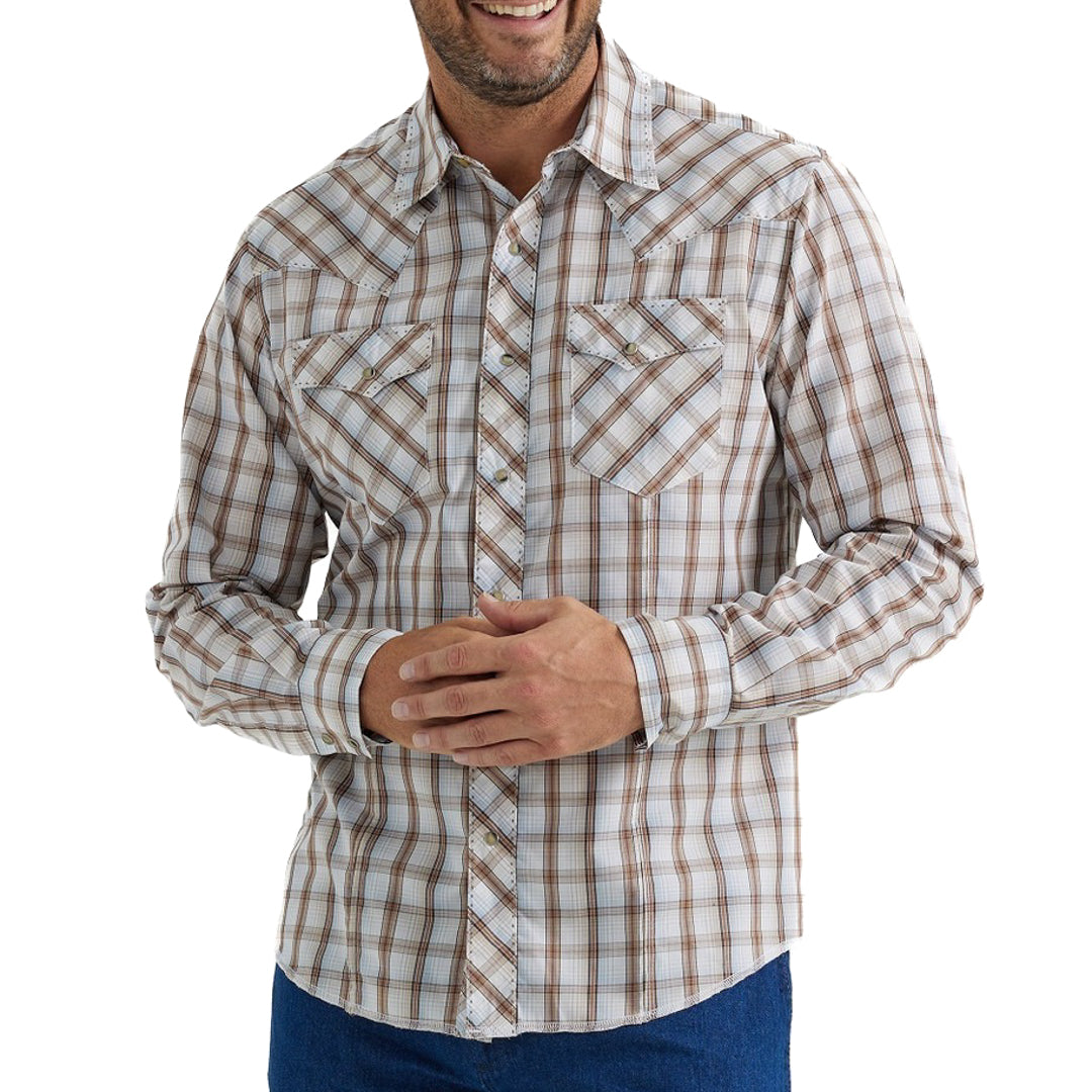 Wrangler Men's Modern Fit 20X Competition Plaid Snap Shirt