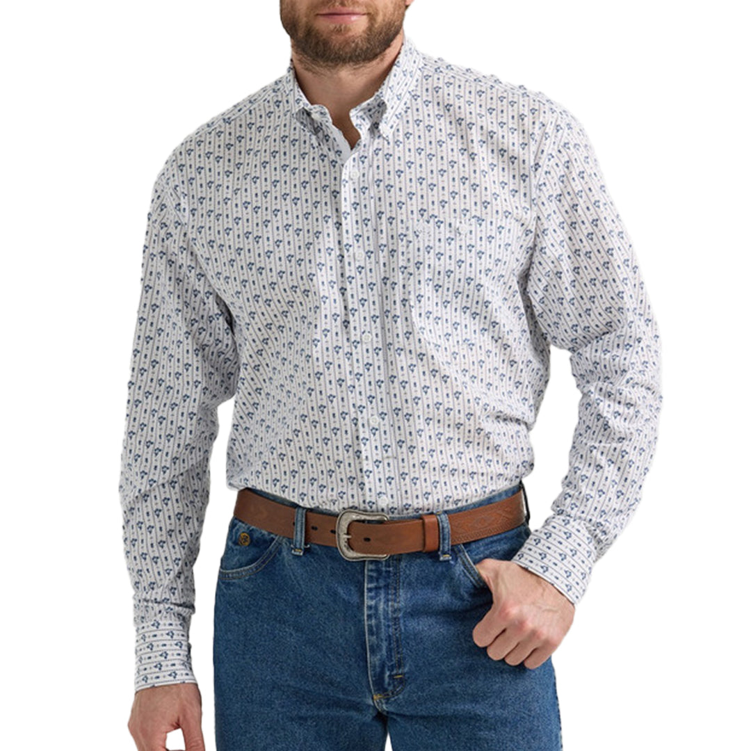 Wrangler Men's George Strait Tulip Print Long Sleeve Button Shirt