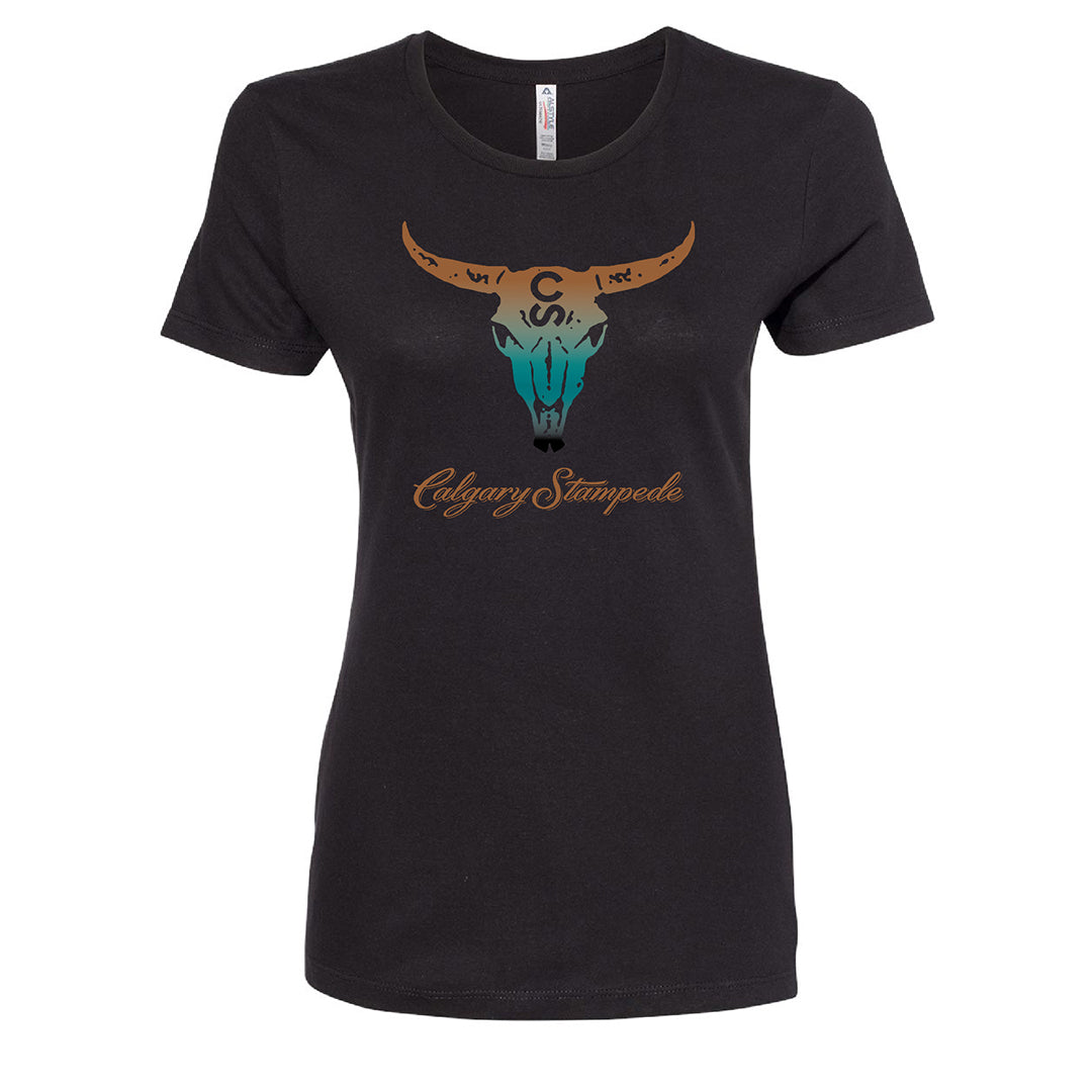 Calgary Stampede Women's Ombre Steer Skull Graphic T-Shirt