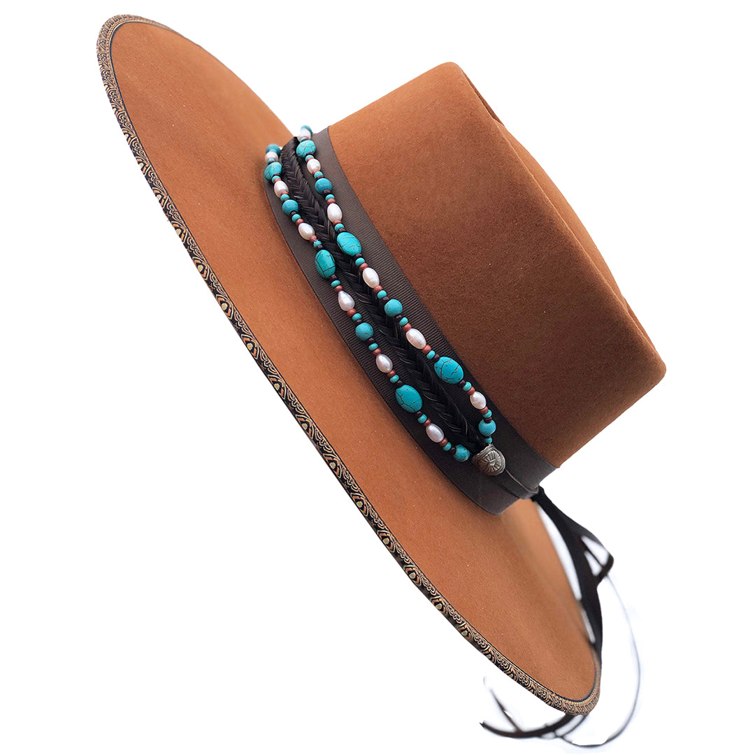 Cowboy Collectibles Bead Turquoise Hat Band