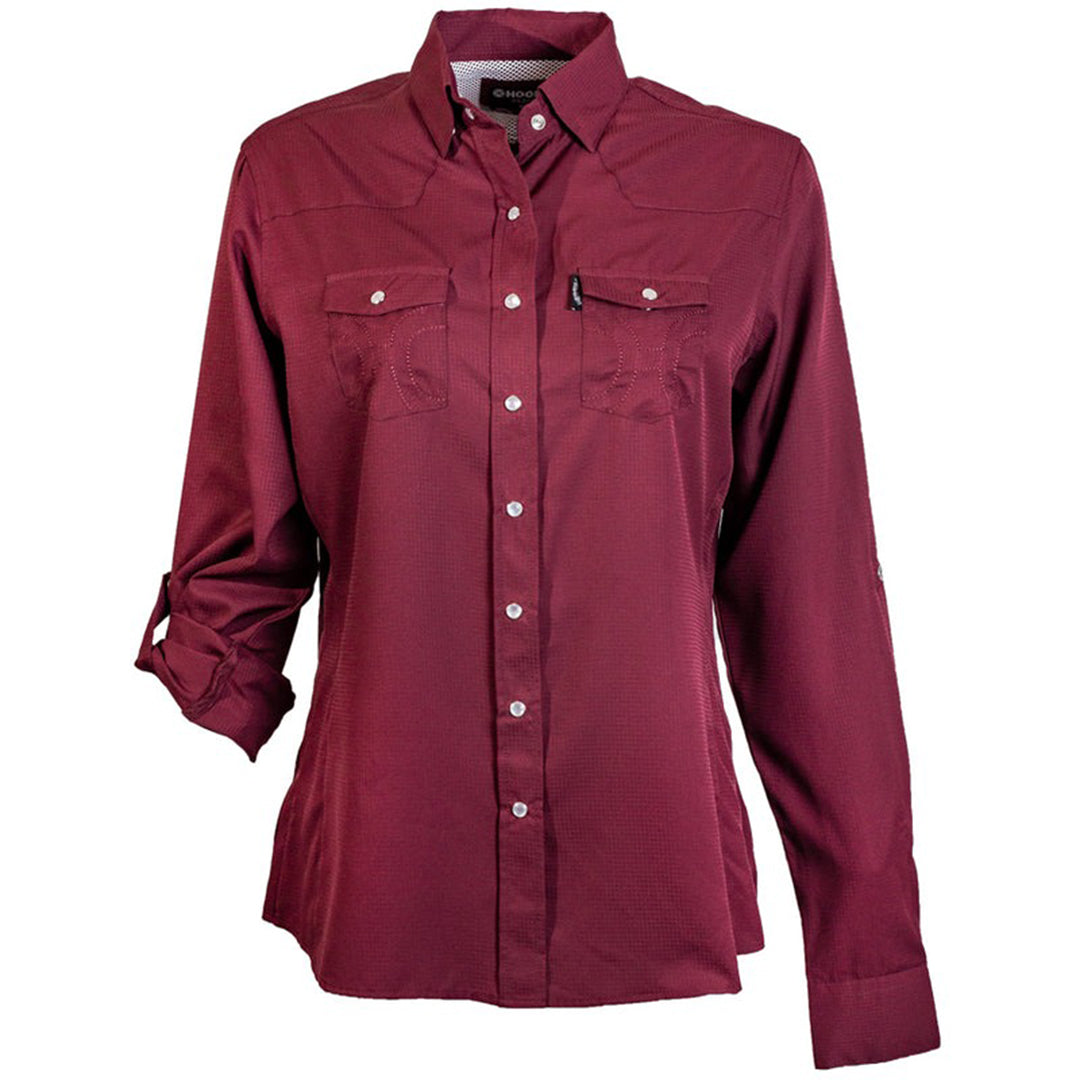 Hooey Women's Sol Maroon Pearl Snap Shirt