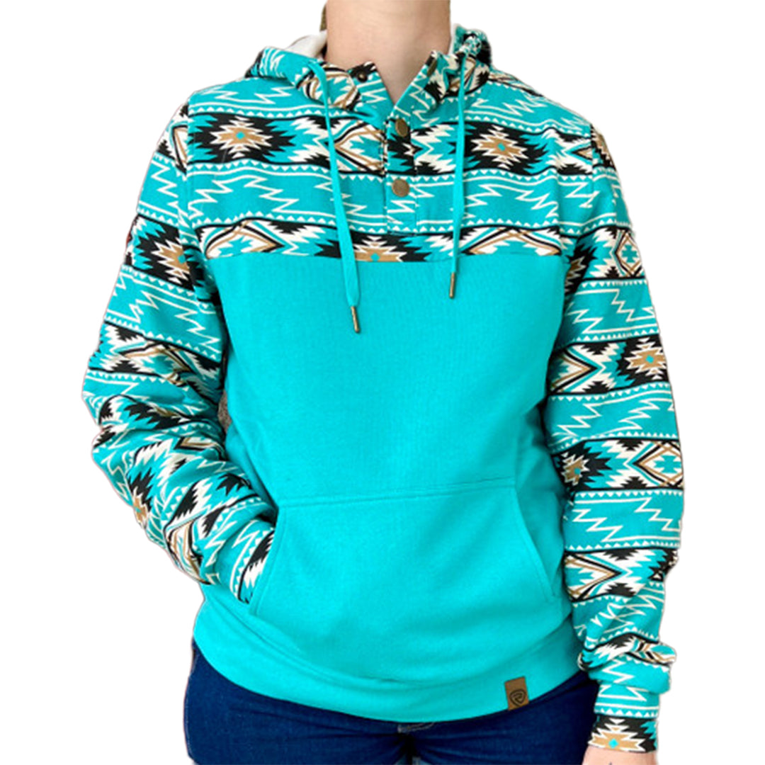 Rock & Roll Denim Women's Aztec Snap Hoodie