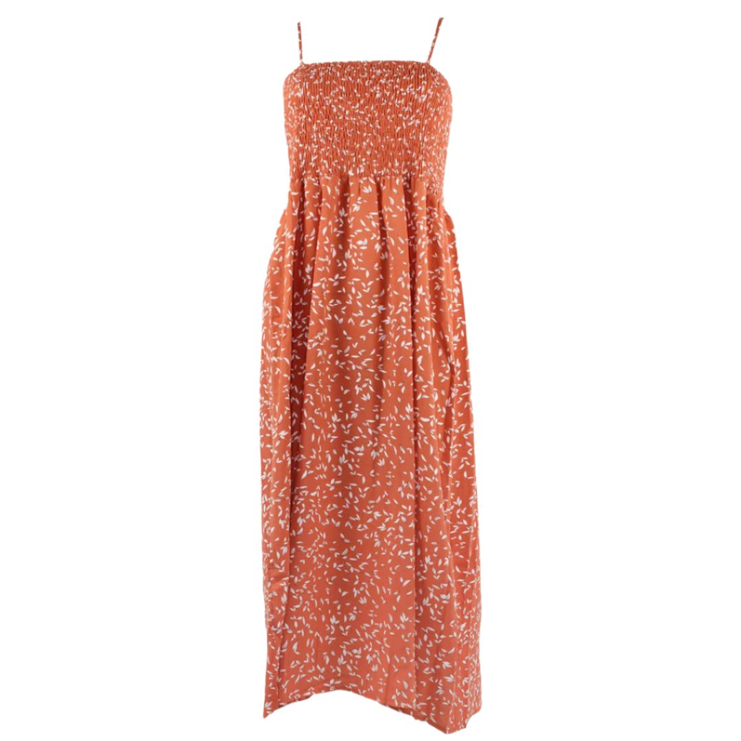 En/Kay Women's Maxi Dress With Straps In Rust