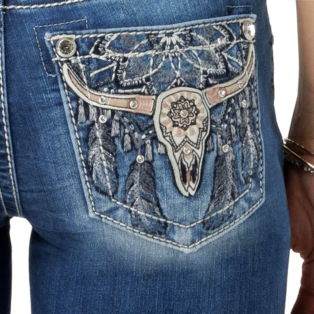 Miss Me Woman's Dreamin' Longhorn Bootcut Jeans