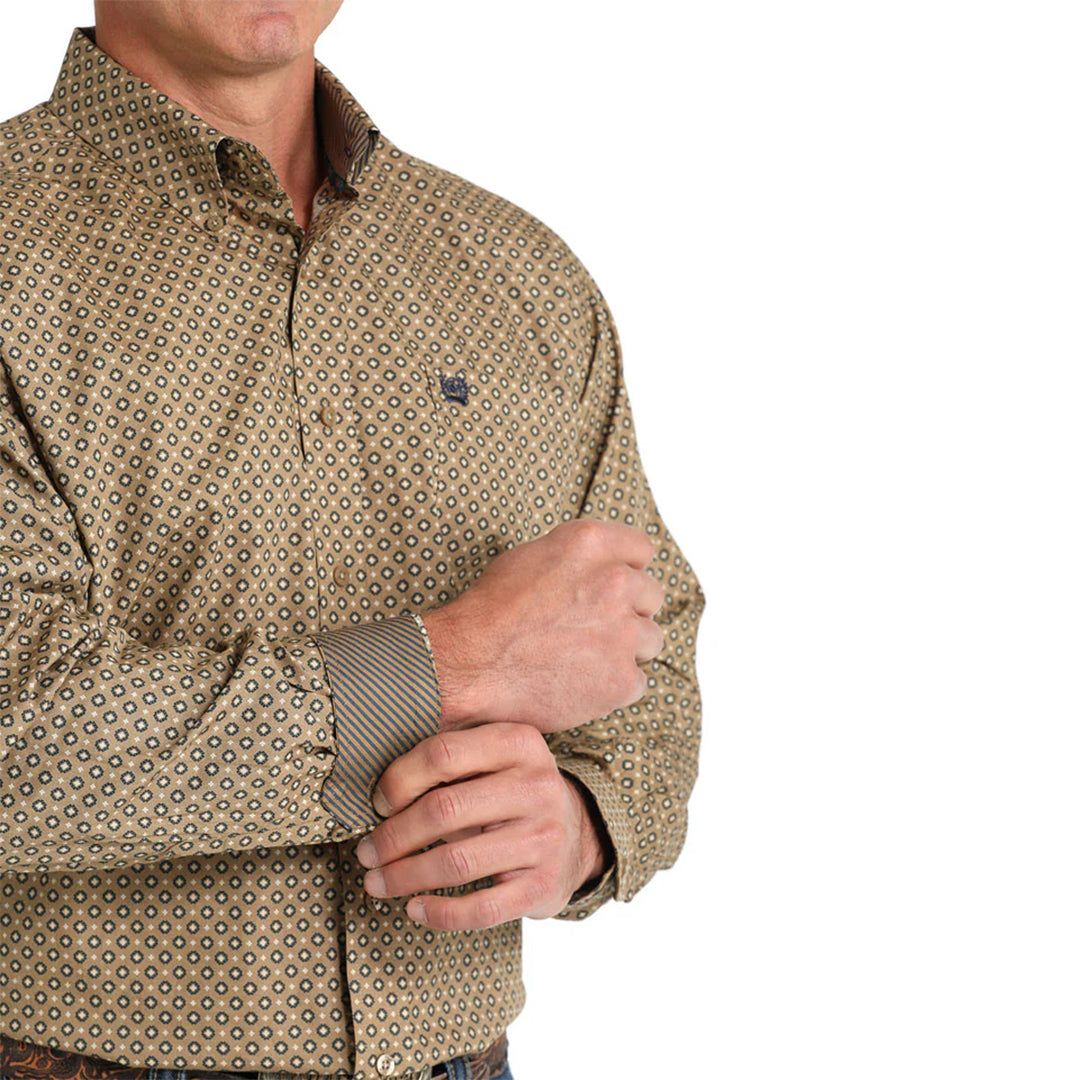 Cinch Men's Geometric print Long Sleeve Button-Down Shirt