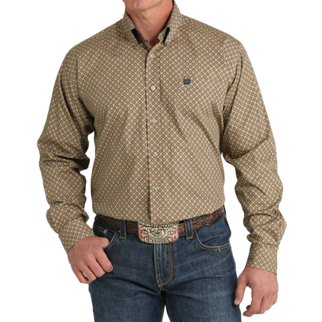 Cinch Men's Geometric print Long Sleeve Button-Down Shirt