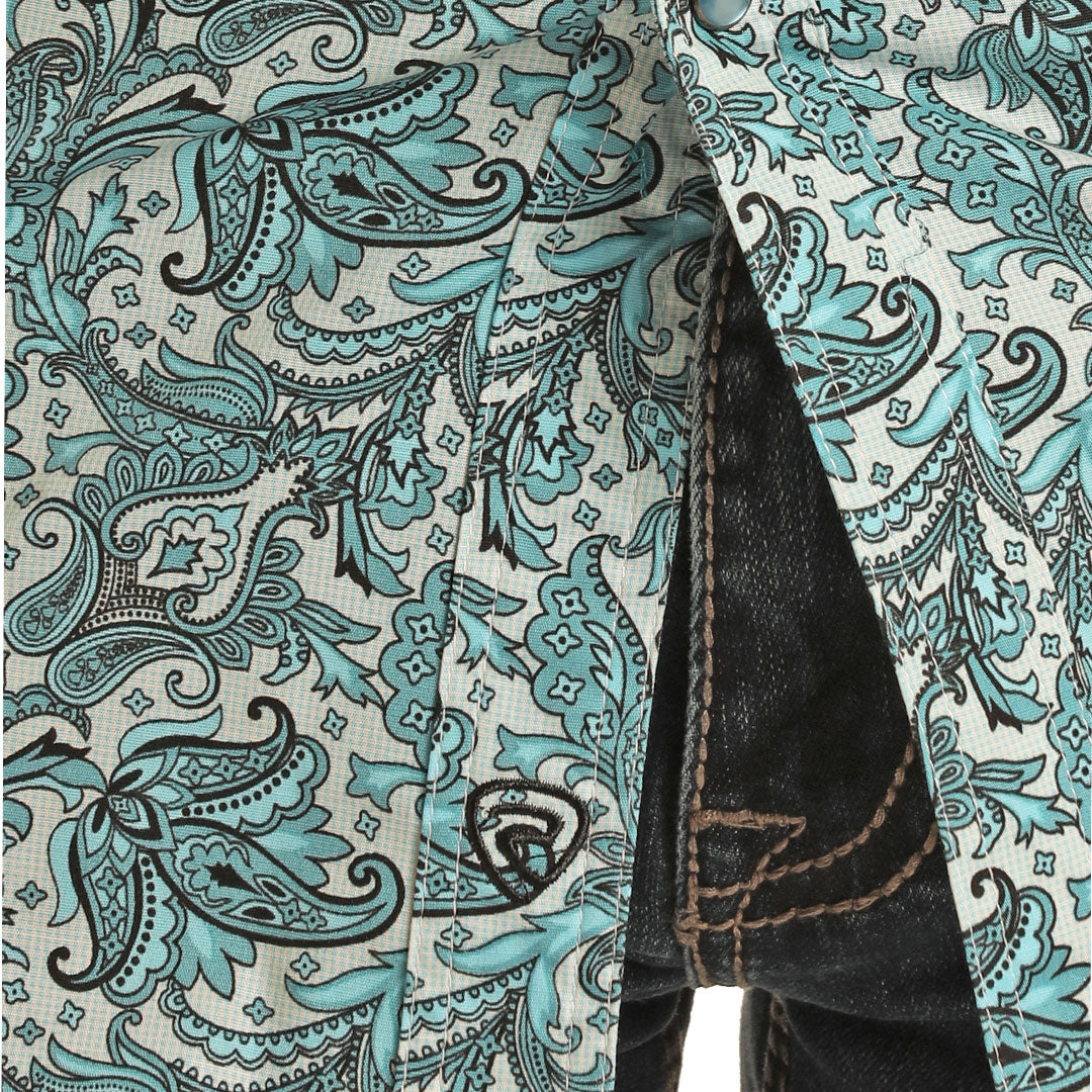 Rock & Roll Cowboy Men's Floral Paisley Print Snap Shirt