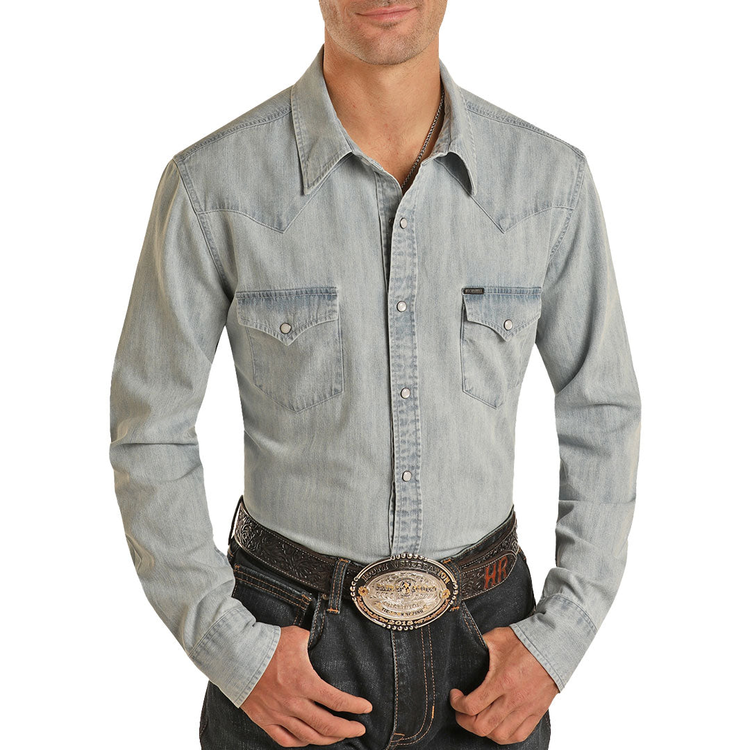 Rock & Roll Cowboy Men's Denim Snap Shirt