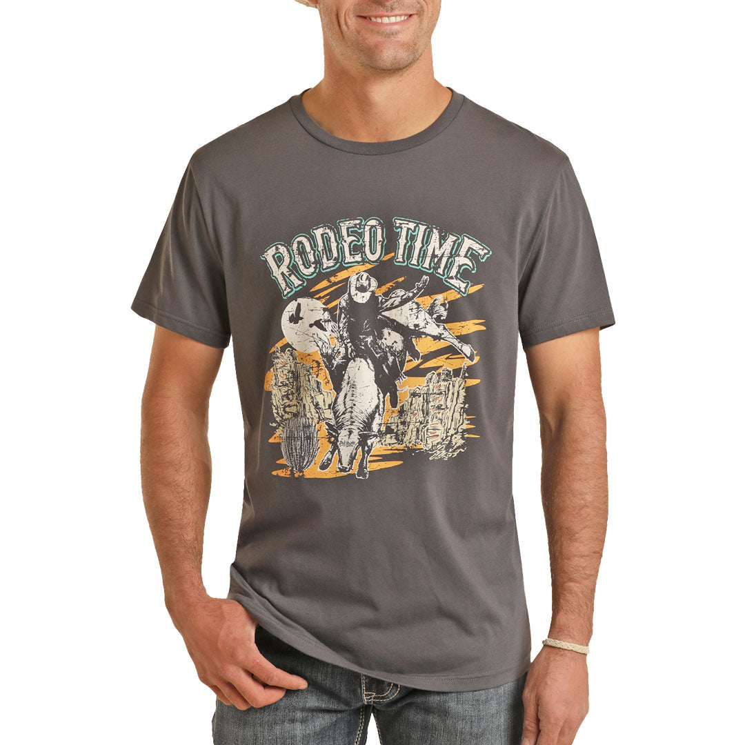 Rock Roll Cowboy Men s Rodeo Time Graphic T Shirt