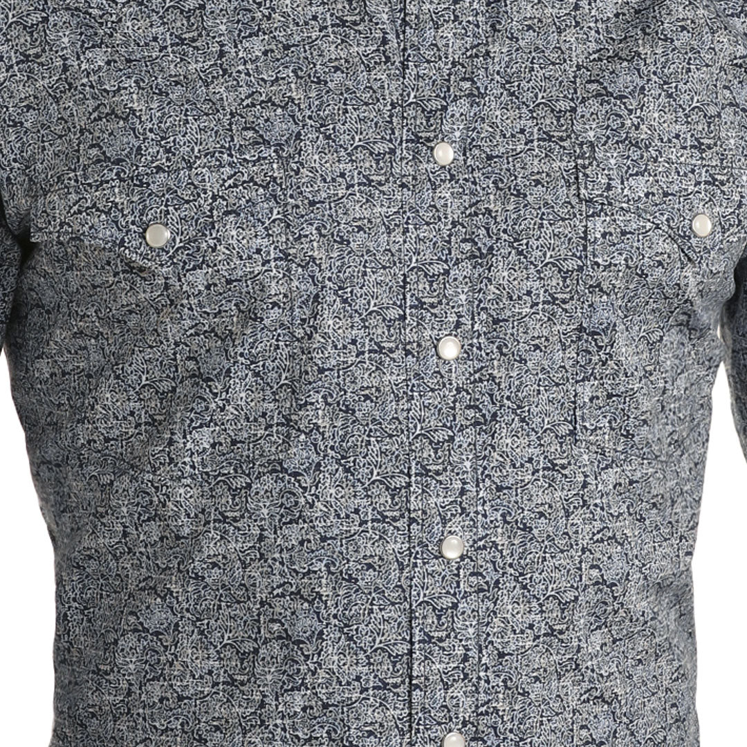 Rough Stock Men's Paisley Print Snap Shirt