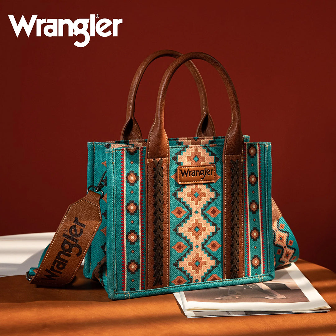 Wrangler Women's Southwestern Print Small Canvas Tote