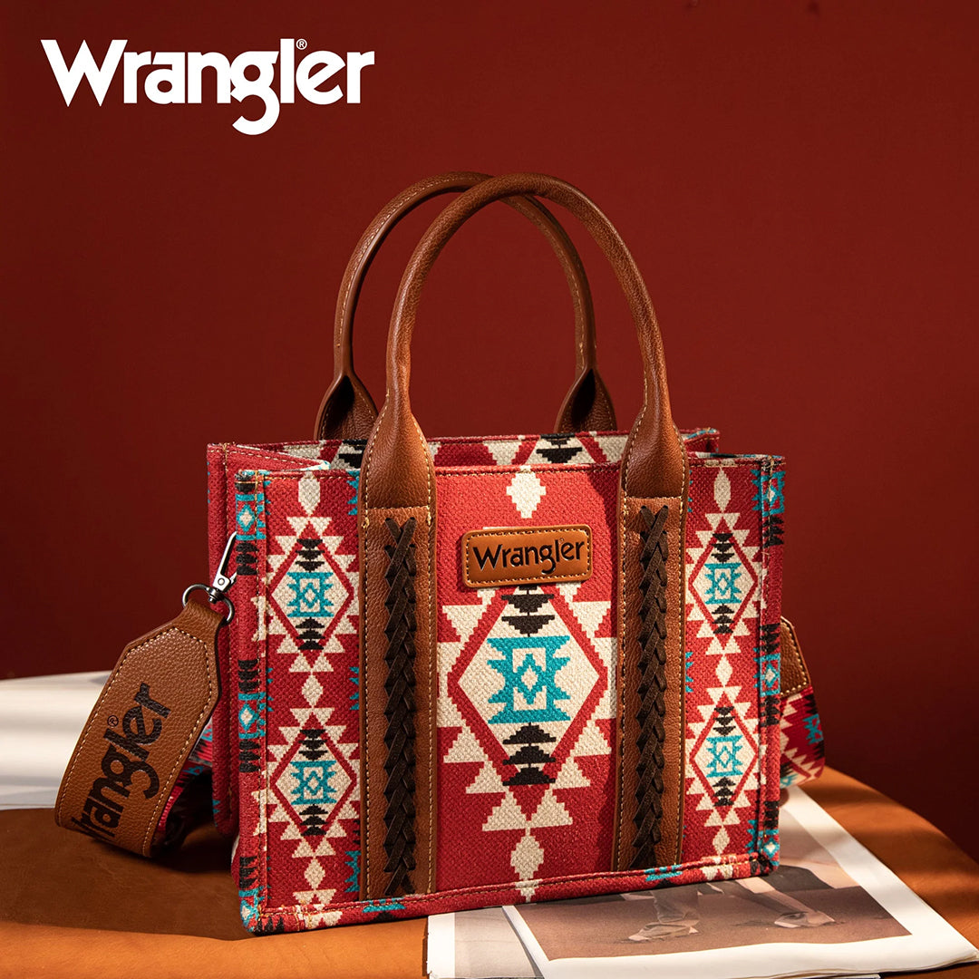 Wrangler Women's Southwestern Print Small Canvas Tote