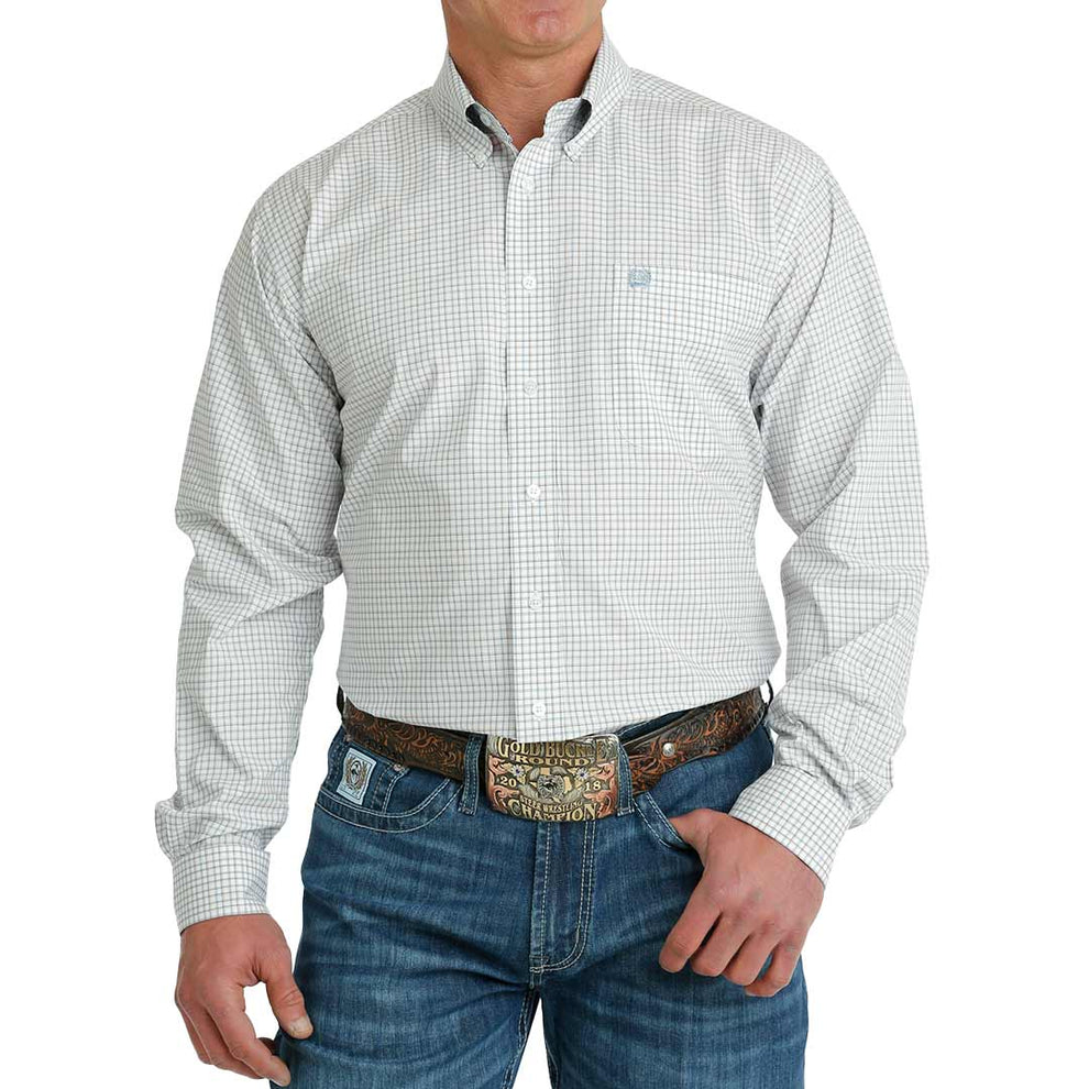 Cinch Men's Mini Check Print Button-Down Shirt