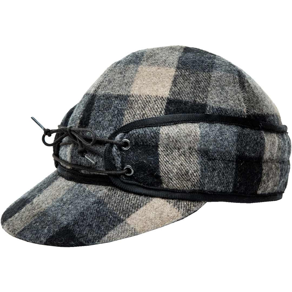 Crown Cap Men's Plaid Check Railroad Cap