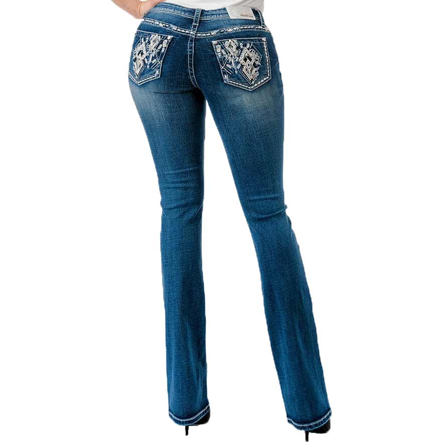 Lucky & Blessed Mid Rise Flare Jean with Distressed – Trails End Western  Wear & Tack