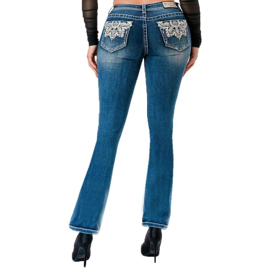 QJBMEI Bootcut Jeans for Women High Waisted Feather Embroidery Stretchy  Slim Wide Leg Denim Pants : : Everything Else
