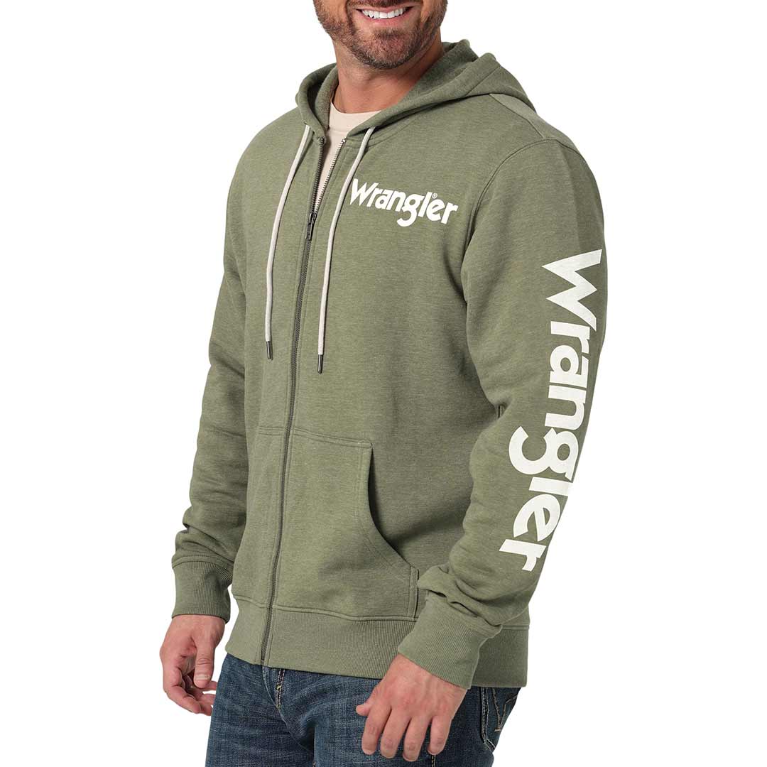 Wrangler Men's Logo Sleeve Full Zip Hoodie