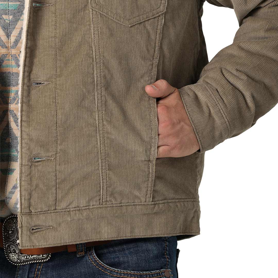 Wrangler Men's Cowboy Cut Sherpa Lined Corduroy Jacket