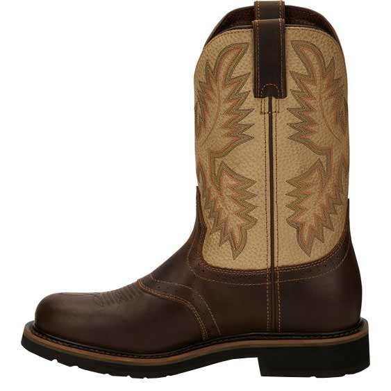 Justin men's stampede hot sale square toe western boots