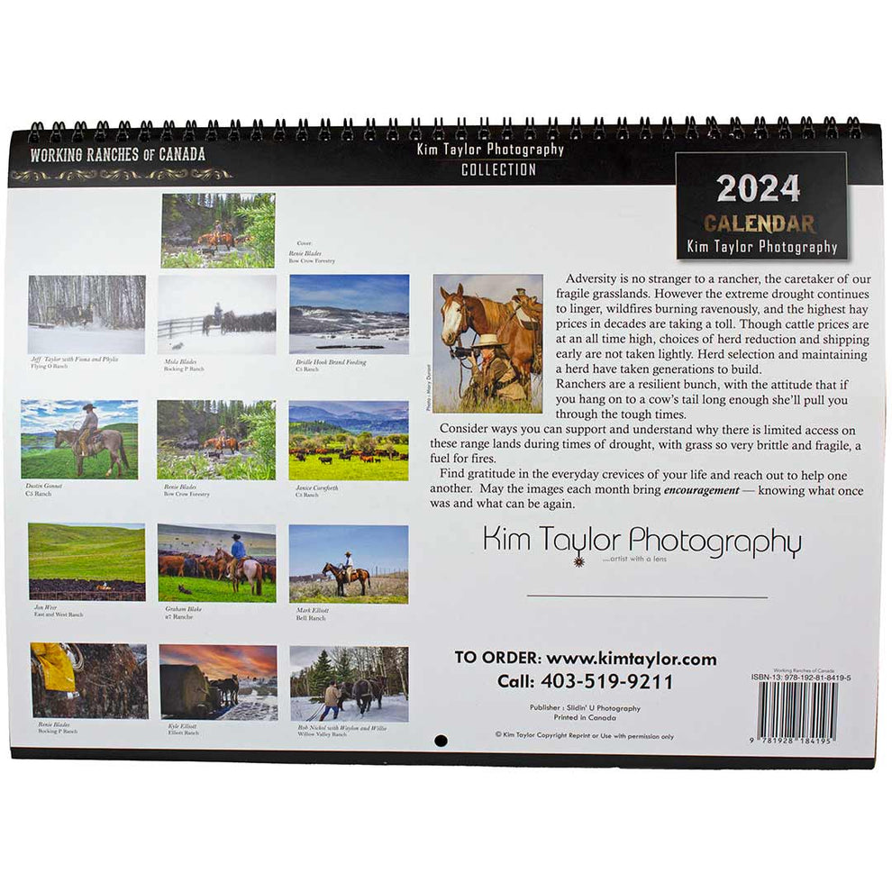 Kim Taylor Working Ranches of Canada 2024 Wall Calendar